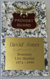 Custom die cut pin on a plaque