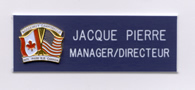 Engraved namebadge with custom pin