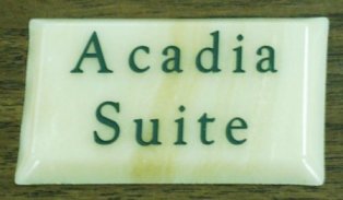 Engraved onyx with forest green paint filled lettering